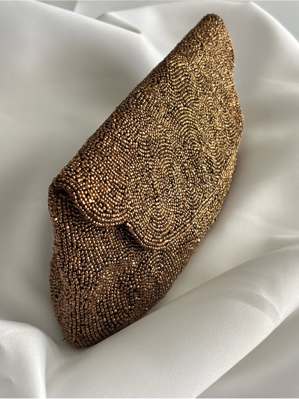 Vintage Walborg Bronze Beaded Evening Clutch Purse Made in Japan - Picture 6 of 10